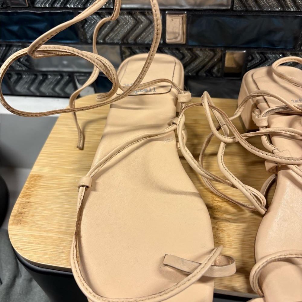 Jeffrey Campbell Nude Lace-Up Sandals